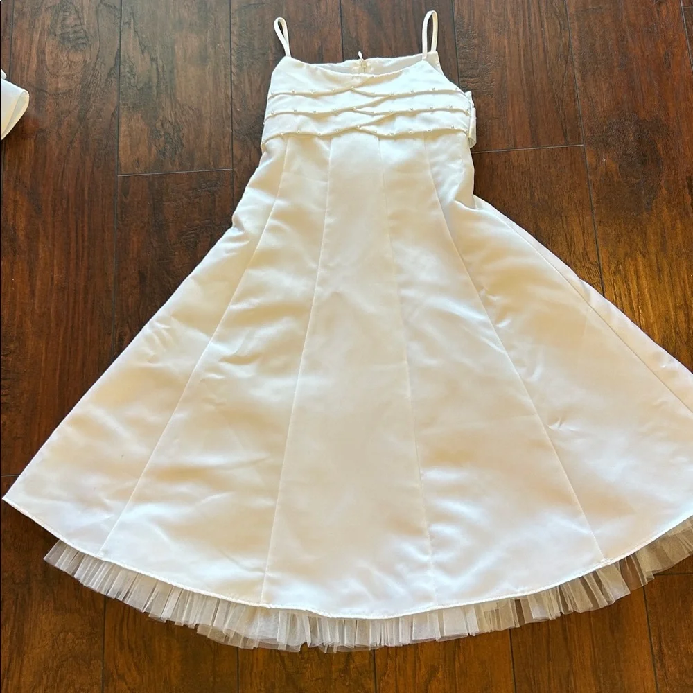 Bonnie Jean White Dress with Pearl Accents First Communion 6X